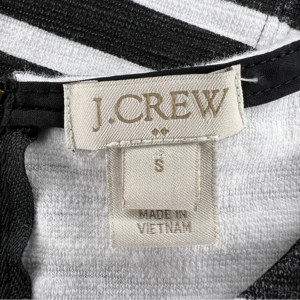 SMALL J CREW STRIPED DRESS BLACK WHITE PREPPY CASUAL SHEATH SHORT SLEEVE